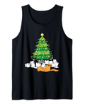 Toilet paper cat Christmas tree - Christmas Funny Tank Top