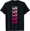 Liv First Name Minimalist Design T-Shirt