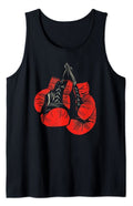 Hanging Red Boxing Gloves Graphic Tank Top