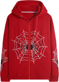 Spider Graphic Hoodies Y2k Zip Up Hoodie Men Women Oversized Sweatshirts Y2k Jacket Streetwear Vintage Tops