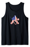Vintage American Flag Female Hockey Player Patriotic USA Tank Top