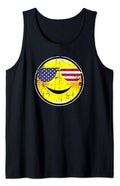 Vintage Patriotic Smile Face Tank Top