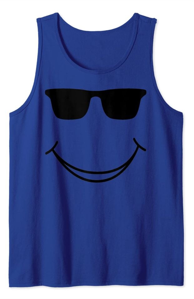 Smile Face Tank Top sunglass happy smile face humor cute smiley funny graphic