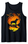 Pitbull Silhouette Tank Top Pumpkin Halloween Costume