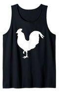 Silhouette of a Rooster  Tank Top