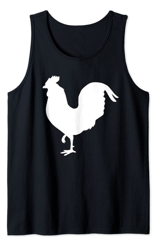 Silhouette of a Rooster  Tank Top