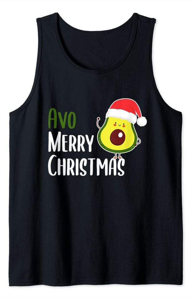 Avo Merry Christmas Avocado Pajama Mexican Navidad Tank Top