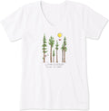 Women's Crusher Tee Shirt, Short Sleeve Cotton Graphic T-Shirts, Lig Among the Trees