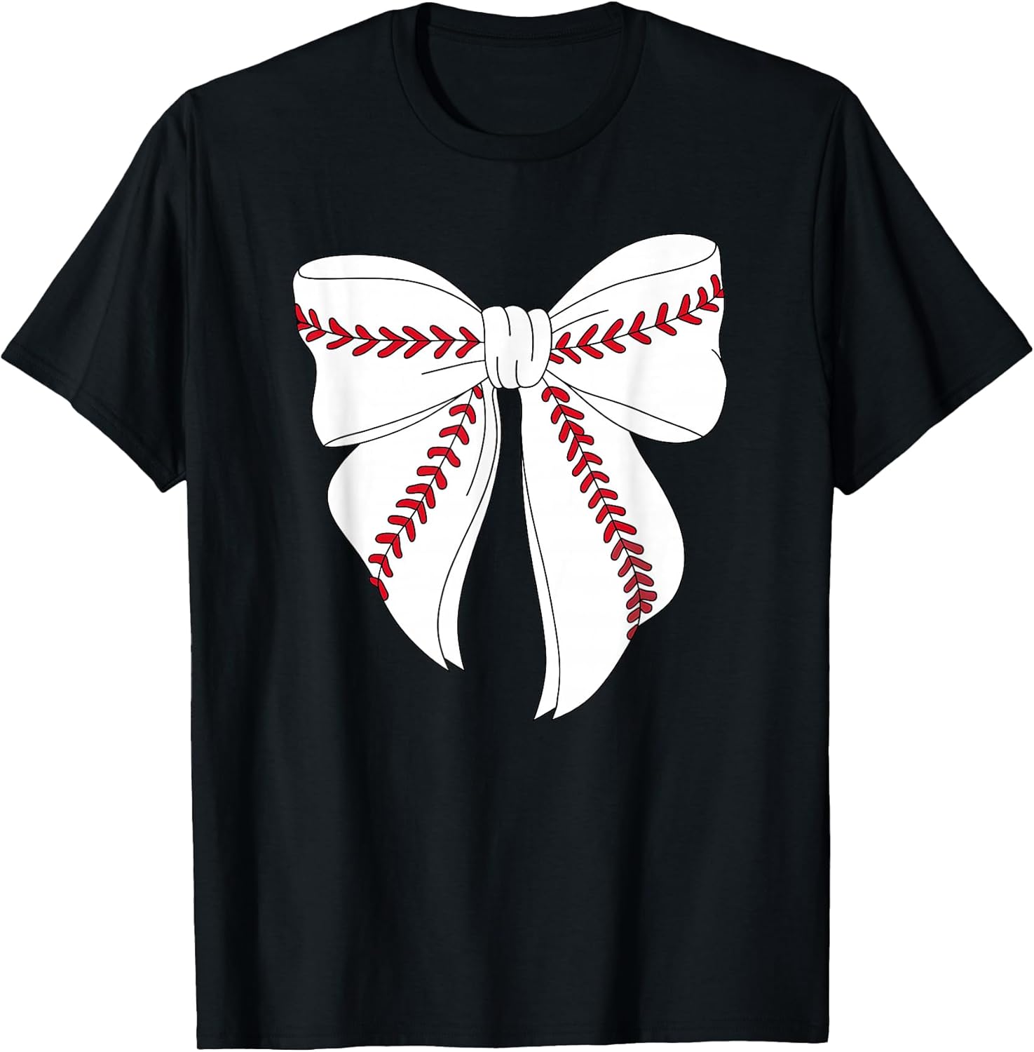 Cute Baseball Coquette Bow for Women Girls Baseball Mom Mama T-Shirt