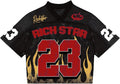 Men's Short Sleeve Jersey Shirts V Neck Graphic T-Shirt Cool Tees Streetwear
