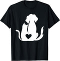 Cute Cat and Dog Cuddling for Pet Owners Kitty Puppy Lovers T-Shirt