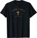 God First Minimalist Christian Matthew 6 33 Scripture Faith T-Shirt