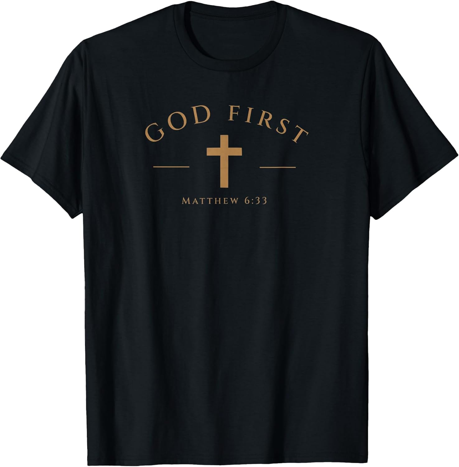 God First Minimalist Christian Matthew 6 33 Scripture Faith T-Shirt