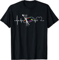 Funny Painter Gift For Artist Men Women Palette Heartbeat T-Shirt