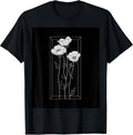 Chic Florals Black and White Minimalist Flowers T-Shirt