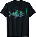 Cool Fish Hook Silhouette Graphic Angler Gear Youth Fishing T-Shirt