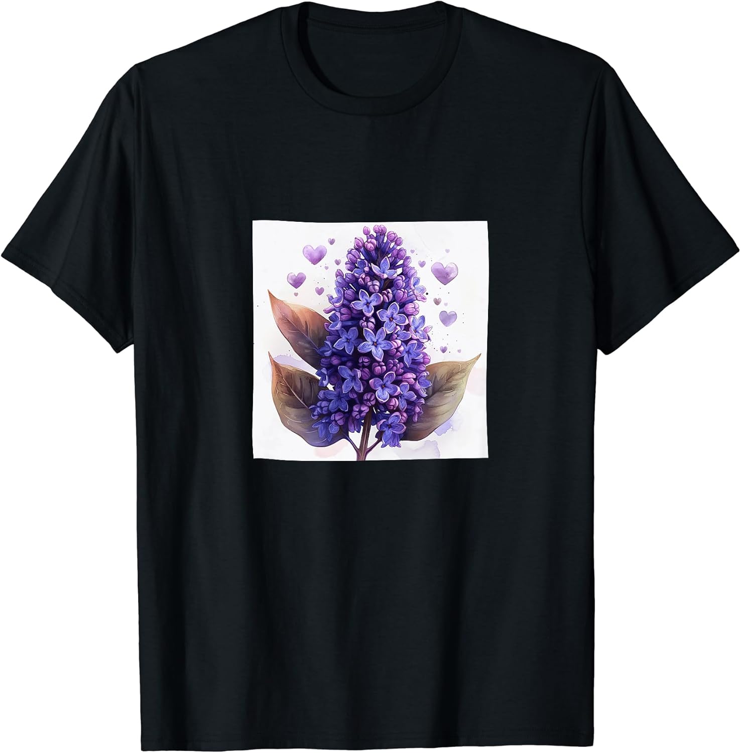 Lilac Flowers And Hearts Boho Style Merch