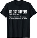 Hilarious Booktrovert Definition & Book Lover Tees