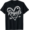 Retro Cute Royals Heart Arrow Design Gift for Men Women Kids T-Shirt