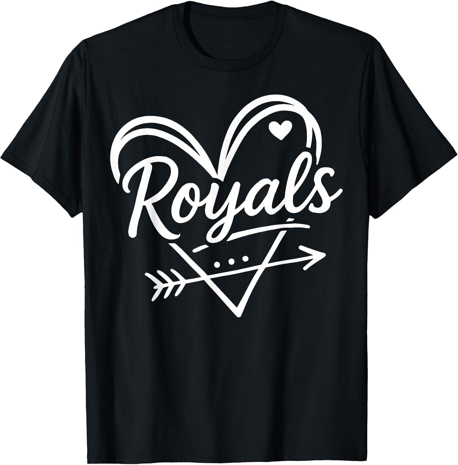 Retro Cute Royals Heart Arrow Design Gift for Men Women Kids T-Shirt