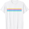 Simple Minimalist Retro Vintage Rainbow Stripe Line Bar Art T-Shirt
