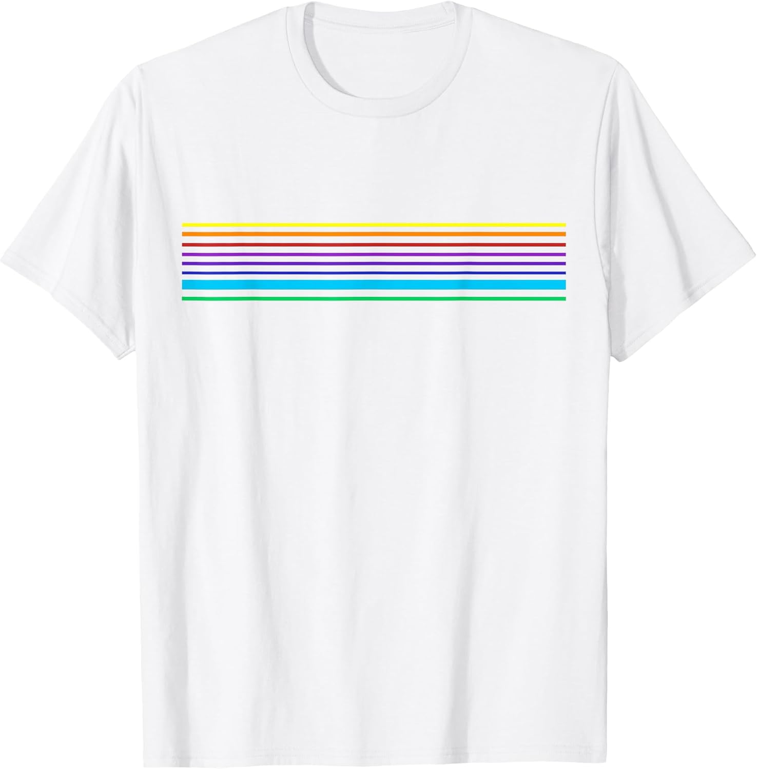 Simple Minimalist Retro Vintage Rainbow Stripe Line Bar Art T-Shirt