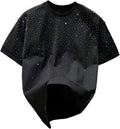 Men's Rhinestone T Shirts Glitter Crewneck Short Sleeve Casual Summer Tops Tee Shirt