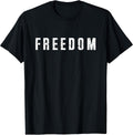 Freedom Text Minimalist Design Bold Typography Graphic T-Shirt