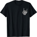Punk Rock Skeleton Cool Rocker Halloween Men Women Boys Kids T-Shirt
