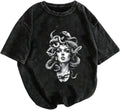 Women's Y2k Graphic Short Sleeve Tees Vintage Loose T Shirts Streetwear Grunge Summer Clothes