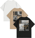Men's 3 Pack Y2K Graphic Casual Tees Short Sleeve Y2K Crew Neck Summer T-Shirts Top