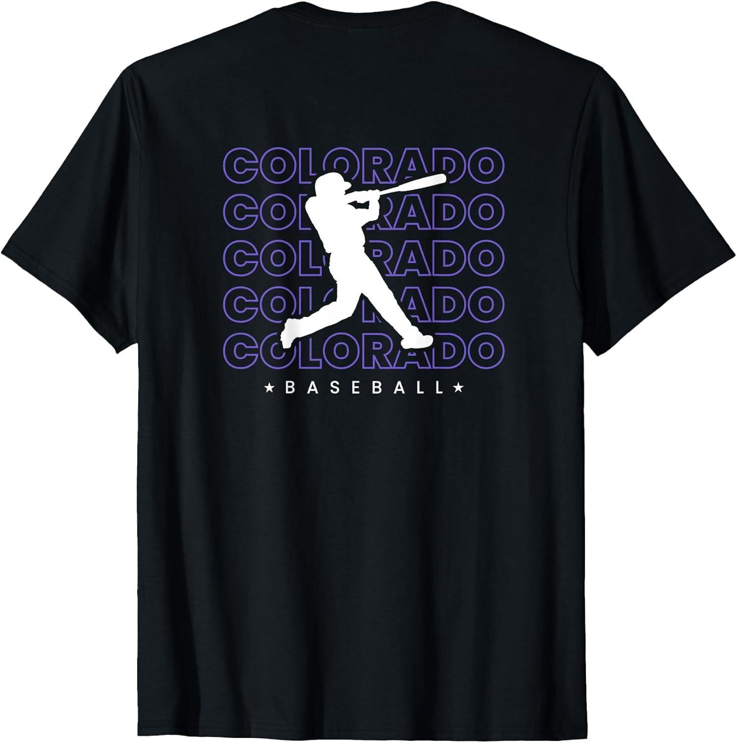 Colorado Baseball Backprint Retro Minimalist Baseball Lover T-Shirt