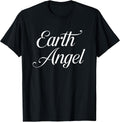 Unisex-Child T-Shirt, Black, Small, Short Sleeve, Crew Neck, Classic, Lightweight, Earth Angel