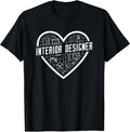 Interior Designer Heart Outline Design for Room Decorators T-Shirt