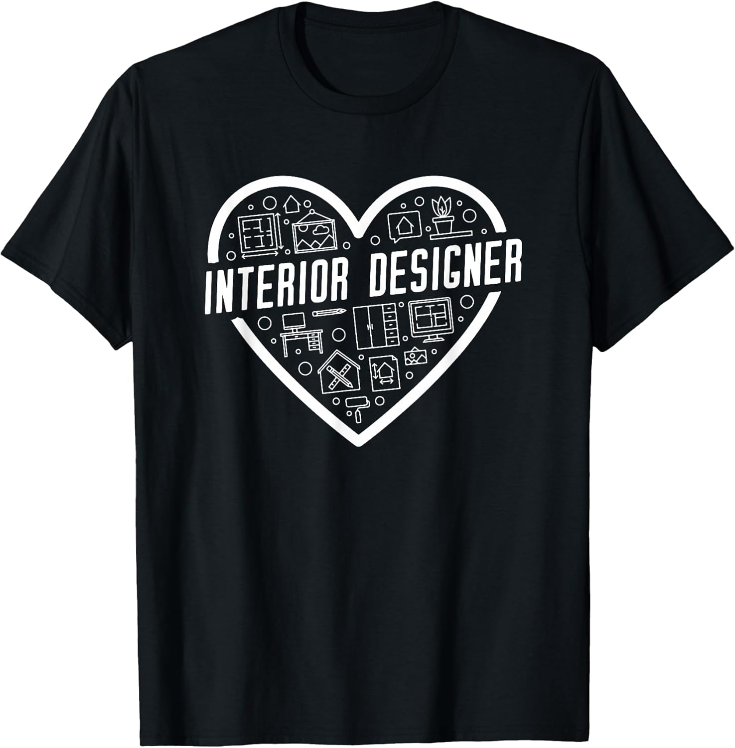 Interior Designer Heart Outline Design for Room Decorators T-Shirt