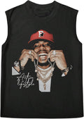 Men's Vintage Graphic Tank Tops Crew Neck Sleeveless Cut Off Shirts Streetwear