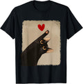Cute Black Cat Heart Kawaii Vintage Design