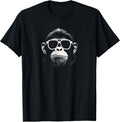 Cool Monkey with White Sunglasses Stencil Grunge Art Ape T-Shirt