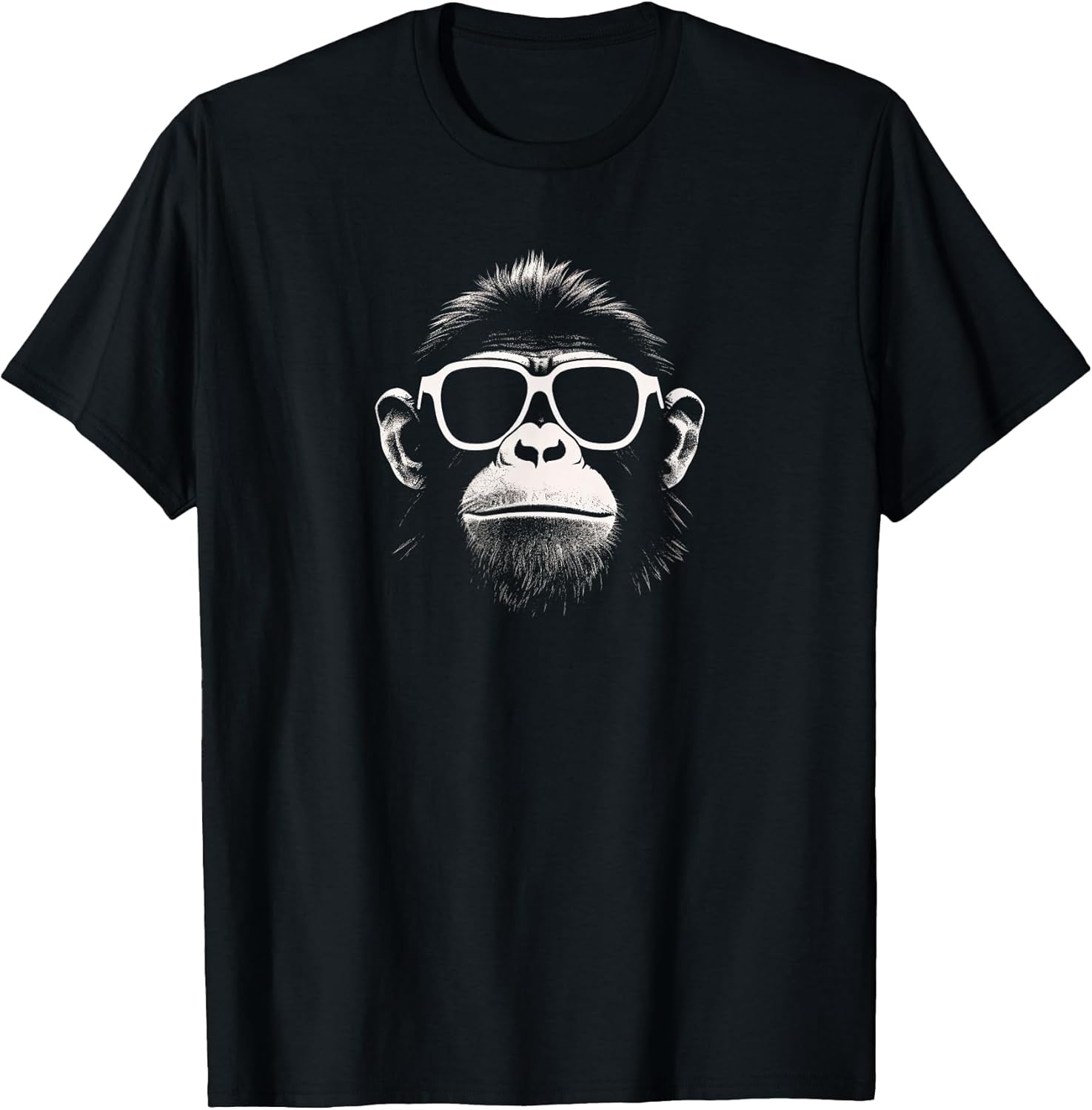 Cool Monkey with White Sunglasses Stencil Grunge Art Ape T-Shirt