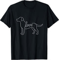 Labrador Retriever Love Line Art Minimalist Lab Dog Lover T-Shirt