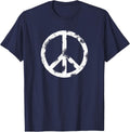 Distressed Hippie Peace Sign Cool Vintage Symbol Men Women T-Shirt