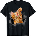Orange Cat Torn Cloth Funny Gifts Cat Dad Cat Mom, Cat Lover T-Shirt