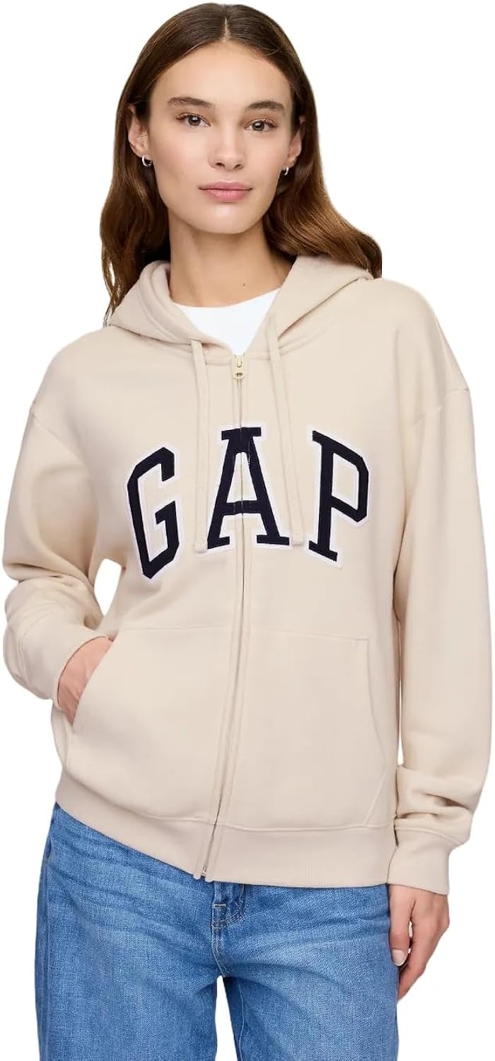 Women's Logo Hoodie Hooded Full Zip Sweatshirt