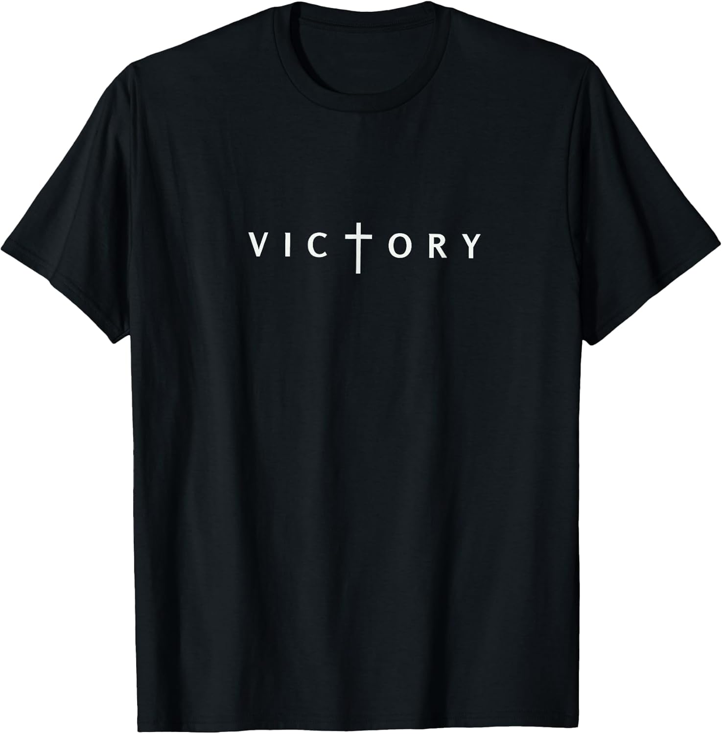 Victory Cross Subtle Christian Minimalist Religious Faith T-Shirt
