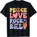 Hippie Peace Love Rock & Roll Retro 60s 70s Groovy Women Men T-Shirt