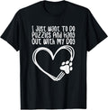 Unisex-Adults Black Short Sleeve T-Shirt Small I Just Want To Do Puzzles And Hang Out With My Dog