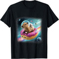Funny Capybara Cute Animal Riding Donut Galaxy