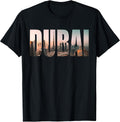 Dubai UAE Skyline Urban Photography Font T-Shirt
