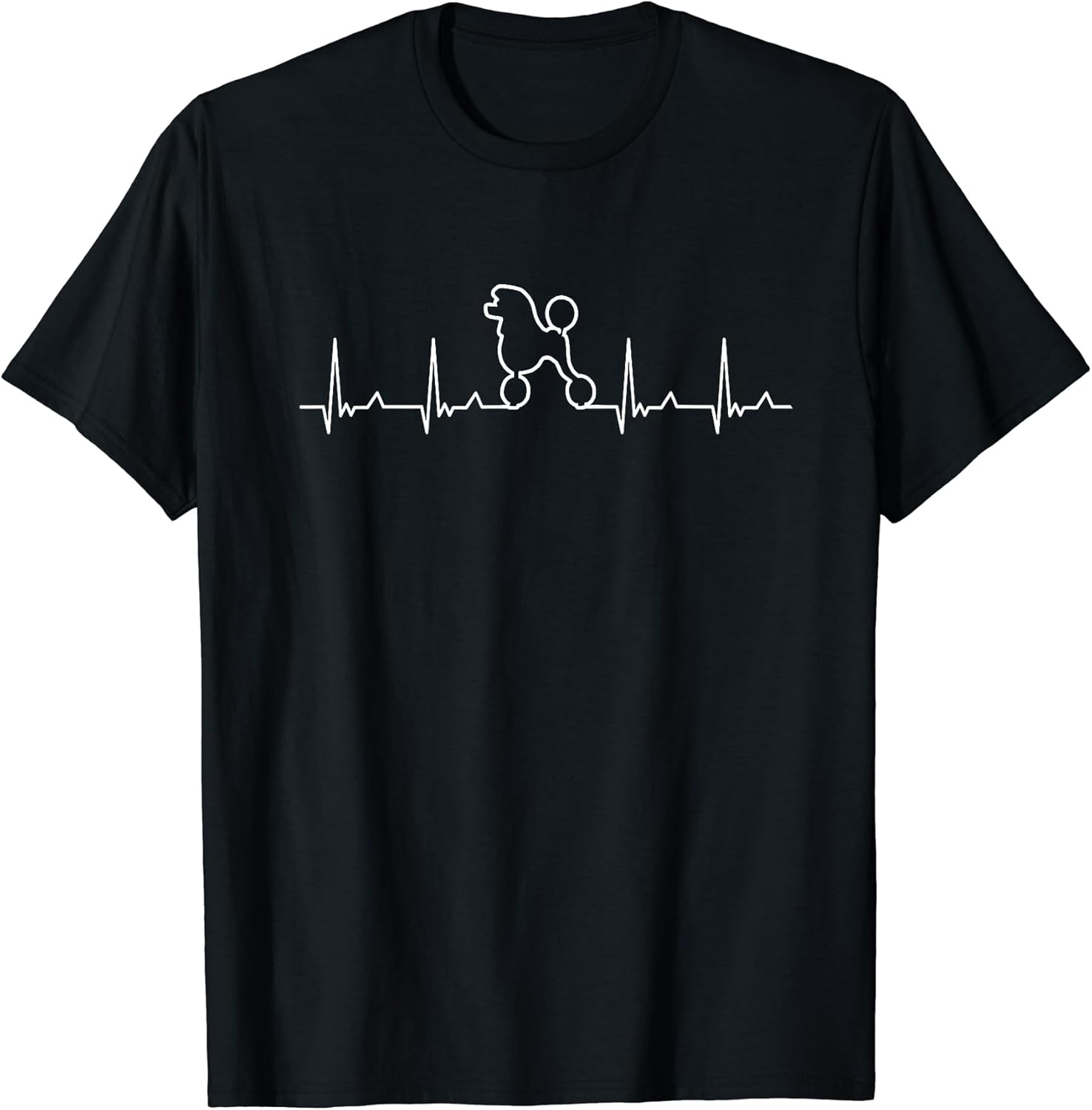 Poodle Heartbeat Line Dog Lover Men Women Kids T-Shirt
