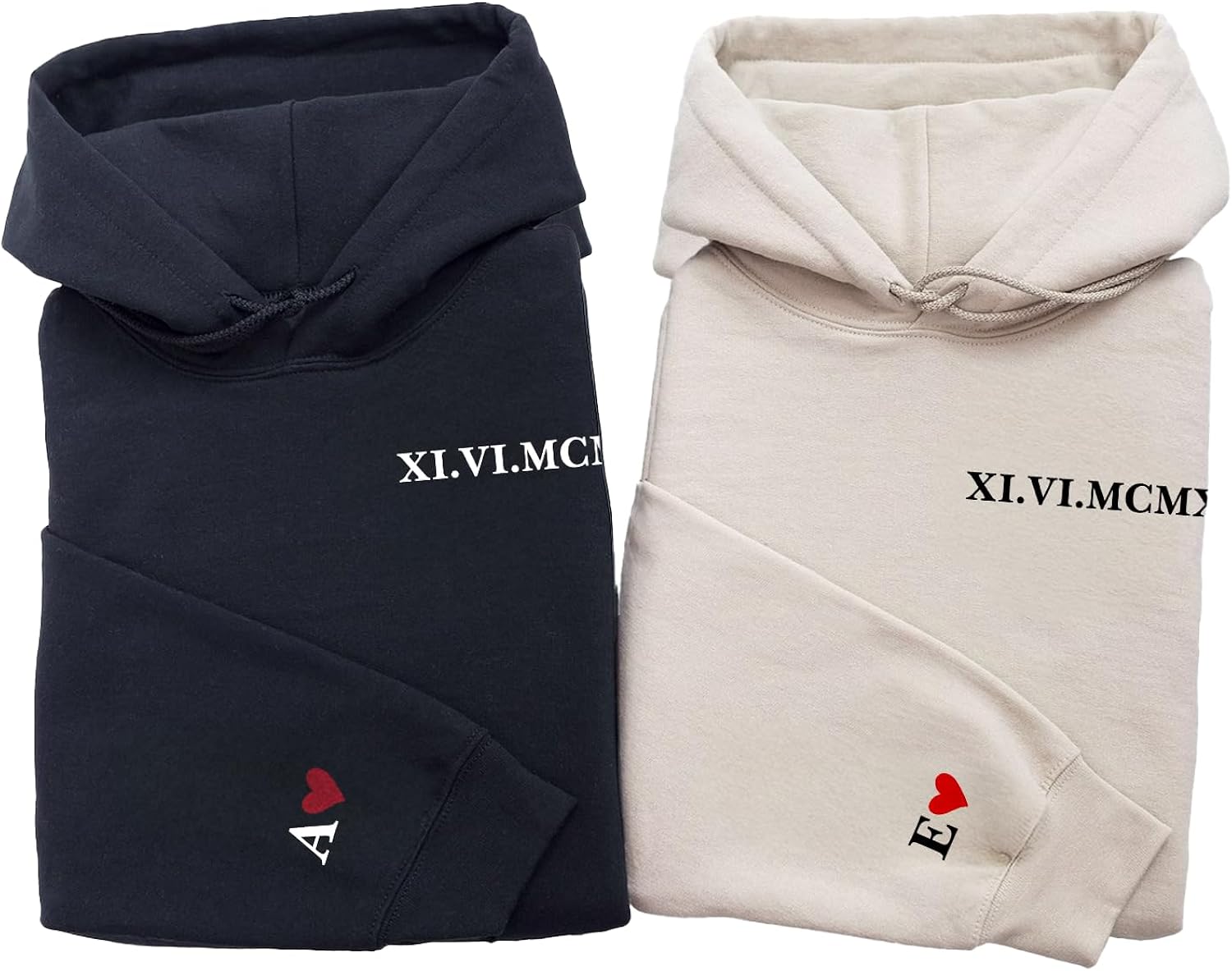 Personalized Roman Numeral Sweatshirt, Custom Matching Hoodies for Couples, Couple's Sweatshirt, Matching Shirts, Anniversary, Engagement, Valentine's Day Gifts for Men and Women